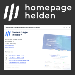 Homepage Helden Contact Info logo