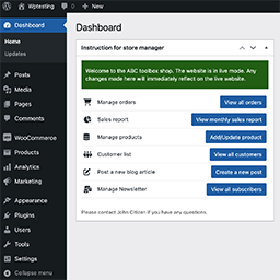 Dashboard quick links widget logo