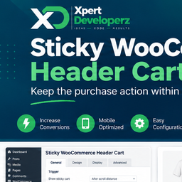 Sticky WooCommerce Header Cart logo