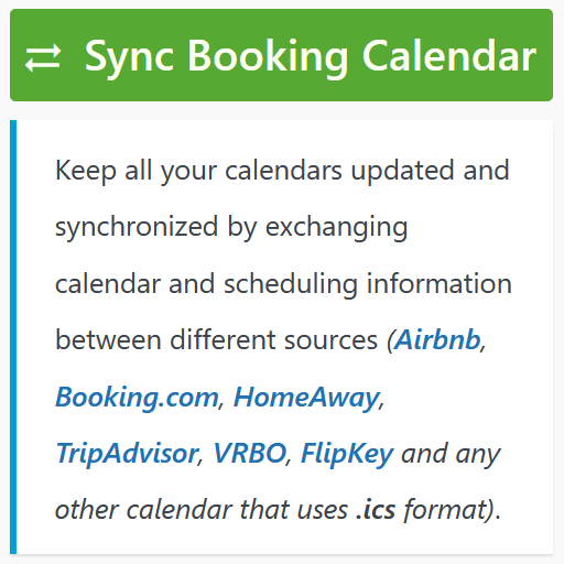 Booking Manager – Sync WP Booking Calendar – Import Events, Export Bookings to ICS Calendar logo