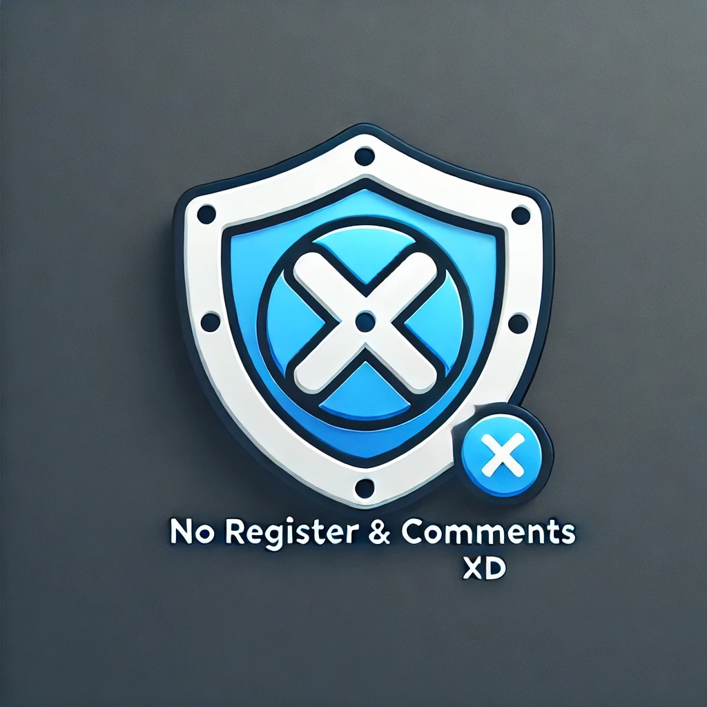 No Register & Comments XD logo