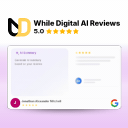 While Digital AI Reviews for Google Business logo