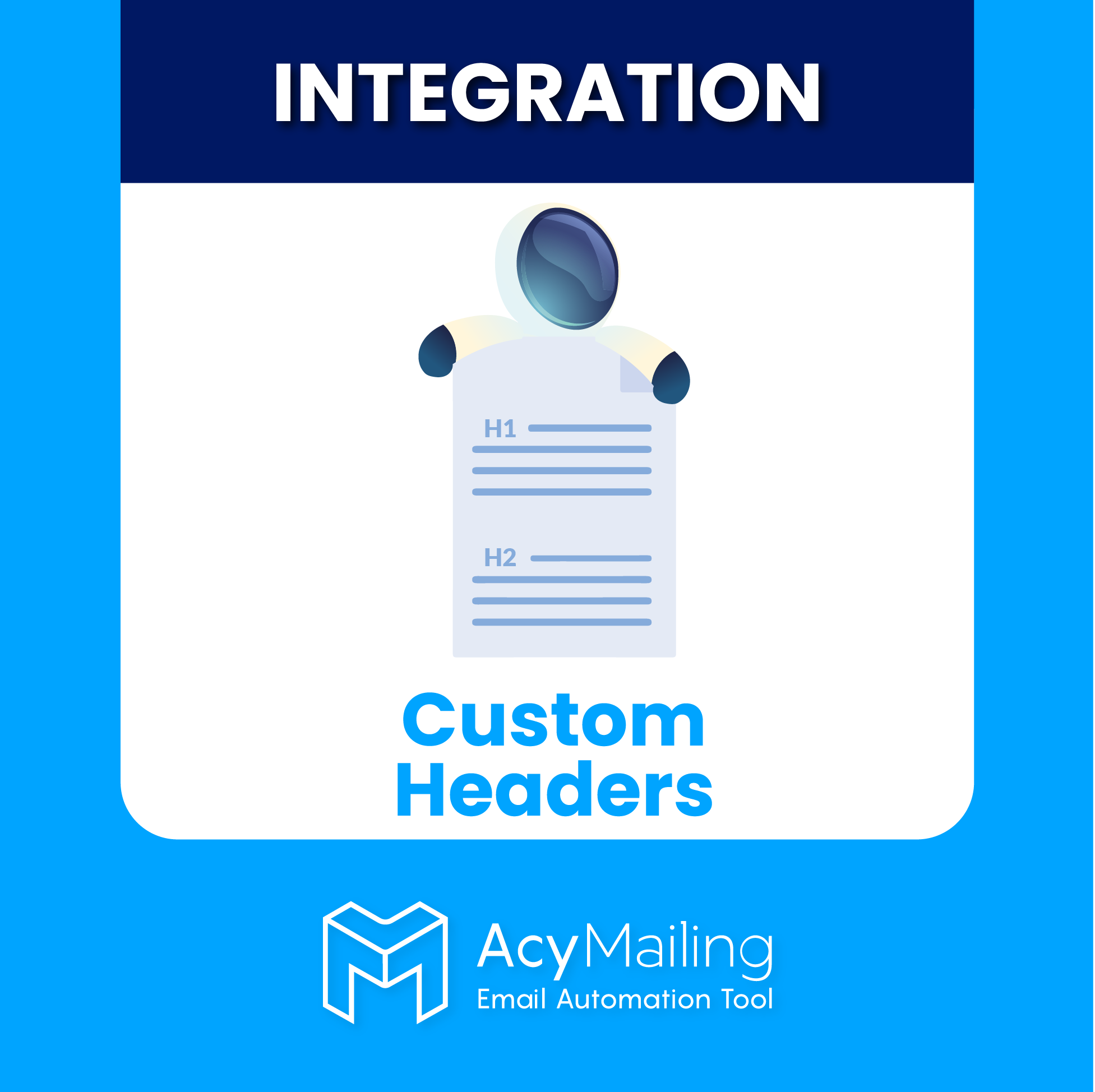 AcyMailing – Custom headers in emails logo