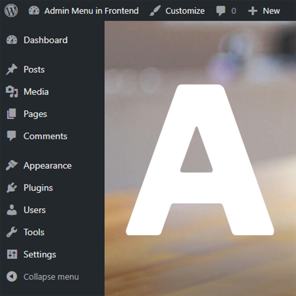Admin Menu in Frontend logo